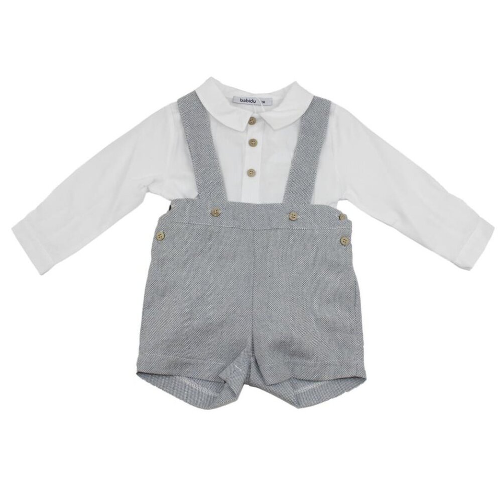 Babidu Galicia Overall Dungaree with Shirt Set - Indigo Blue - NEW
